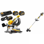 DHS780T2A DeWALT FLEXVOLT 54V XPS skersinio pjovimo staklės (305 mm) + DCM571N 54V trimeris