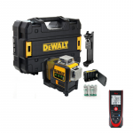 DCE089GNT DeWALT kryžminių linijų lazeris + Leica Disto D2 Bluetooth&reg; lazerinis atstumų matuoklis (100 m) + DOVANA!