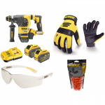 DCH333X2 DeWALT FLEXVOLT 54V SDS-Plus perforatorius 30mm + apsuginiai akiniai, pir&scaron;tinės, vienkartiniai ausų ki&scaron;tukai