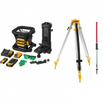 DCE080D1GS DeWALT akumuliatorinis rotacinis nivelyras + DE0736 lazerio skalės strypas + stovas