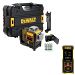 DCE089RNT DeWALT kryžminių linijų lazeris + DW03050 DeWALT Lazerinis atstumų matuoklis &ndash; 50 metrų  DOVANA!