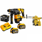 DCH333X2 DeWALT FLEXVOLT 54V SDS-Plus perforatorius 30mm (2x9.0 Ah) + D25304DH dulkių surinkimo sistema