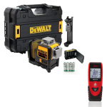 DCE089RNT DeWALT kryžminių linijų lazeris + Leica Disto D1 atstumų matuoklis (40 m) +  DOVANA!