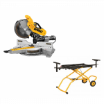 DWS780XPS DeWALT skersinio pjovimo staklės + DE7260 sulankstomas stalas su ratukais