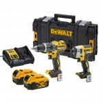 DCK268P2 DeWALT 18V suktuvų rinkinys (2x5.0 Ah) + DOVANA!