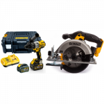 DCD996T2 DeWALT 54V FLEXVOLT suktuvas - gręžtuvas + DCS391N 18V XR Li-Ion diskinis pjūklas
