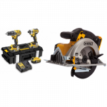 DCK266P3 DeWALT 18V rinkinys DCF887 smūginis suktuvas + DCD796 suktuvas-gręžtuvas + DCS391N 18V diskinis pjūklas