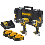 DCK268P3 DeWALT 18V suktuvų rinkinys (3x5.0 Ah) + DOVANA!