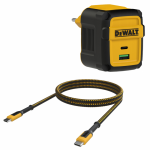 DXMA131-0873-DWG DeWALT 230 V, 49,5 W maitinimo adapteris + DXMA131-0007-DWG DeWALT USB C - USB C kabelis iki 100W,