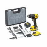 SFMCD716D2A Stanley FATMAX gręžtuvas&ndash;suktuvas V20, 2&times;2.0Ah + 100 vnt. priedų