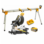 DCS781Z1 DeWALT FLEXVOLT 54V skersinio pjovimo staklės 305 mm (1x15.0 Ah) + DE7023 stovas