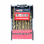 AW42318IP AWTOOLS HSS-TiN metalo grąžtų su titano danga rinkinys 1,0&ndash;10,0 mm (19 vnt.)