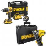 DCD100YD2T + DCN692NT DeWALT 18V XR suktuvas &ndash; smūginis gręžtuvas + DeWALT 2 greičių 18V XR Li-Ion viniakalė (2x2.0 Ah)