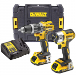DCK266D2T DeWALT 18V smūginis suktuvas + suktuvas-gręžtuvas (2x2.0 Ah)