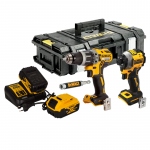DCK296P2 DeWALT 18V kompakti&scaron;kas smūginis suktuvas + suktuvas-gręžtuvas (2x5.0 Ah) + DOVANA!