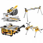 DWS727 DeWALT skersinio pjovimo staklės (250mm) + DE7023 stalas + DW745 skersinio pjovimo staklės + DE7400 stalas