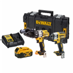 DCK276P1 DeWALT 18V suktuvų rinkinys (2x5.0 Ah) + DOVANA!