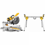 DWS727 DeWALT skersinio pjovimo staklės (250mm) + DE7033 pjūklo stalas