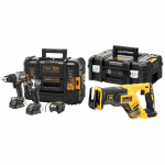 DCK200ME2GT DeWALT McLaren Edition 18V smūginis suktuvas + suktuvas-gręžtuvas (2x1.7 Ah) + DCS367NT tiesinis pjūklas