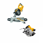 DWS774 DeWALT 216 mm skersinio pjovimo staklės 1400W + DWE5615 DeWALT 190 mm diskinis pjūklas 1500W