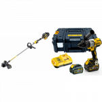 DCD996T2 DeWALT 54V akumuliatorinis suktuvas - gręžtuvas + DCM571N FLEXVOLT 54V žoliapjovė - trimeris
