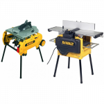 D27107XPS DeWALT elektrinis vartomas pjūklas + D27300 obliavimo ir reismuso staklės