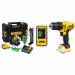 DCE089D1G DeWALT kryžminių linijų lazeris + DCD710N DeWALT gręžtuvas - suktuvas