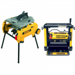 D27107XPS DeWALT elektrinis vartomas pjūklas + DW733 reismusinės obliavimo staklės