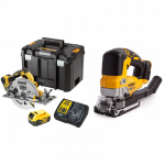 DCS572P2 DeWALT 18V diskinis pjūklas + DCS334N 18V siaurapjūklis