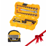 DeWALT ruletės ir sukimo antgalių komplekto rinkinys