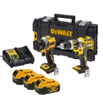 DCK296P3 DeWALT 18V kompakti&scaron;kas smūginis suktuvas + suktuvas-gręžtuvas (3x5.0 Ah) + DOVANA!