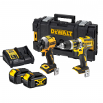 DCK296M2 DeWALT 18V kompakti&scaron;kas smūginis suktuvas + suktuvas-gręžtuvas (2x4.0 Ah) + DOVANA!