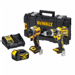 DCK296M1 DeWALT 18V kompakti&scaron;kas smūginis suktuvas + suktuvas-gręžtuvas (1x4.0 Ah) + DOVANA!