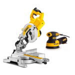 DWS777 DeWALT 216 mm skersinio pjovimo staklės + DWE6423 ekscentrinis &scaron;lifuoklis 280W