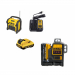 DCE089D1R DeWALT kryžminių linijų lazeris  + DCR019 radijo grotuvas
