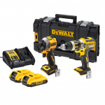 DCK296D2 DeWALT 18V kompakti&scaron;kas smūginis suktuvas + suktuvas-gręžtuvas (2x2.0 Ah) + DOVANA!