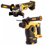 DCH253N DeWALT 18V SDS-Plus perforatorius + DCG405N 18V kampinis &scaron;lifuoklis 125 mm