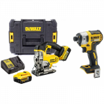 DCS331P2 DeWALT 18 V siaurapjūklis + DCF887N 18 V smūginis suktuvas