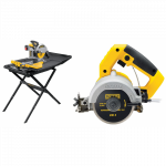 D24000S DeWALT 250 mm plytelių pjovimo staklės su stovu + DWC410 rankinis plytelių pjūklas 110 mm