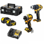 DCDF708M2 DeWALT 18V gręžtuvo - suktuvo ir smūginio suktuvo rinkinys (2x4.0 Ah)