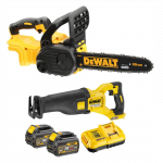 DCS388T2 DeWALT FLEXVOLT 54V tiesinis pjūklas + DCM565N 18V grandininis pjūklas