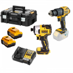 DCFD809P2 DeWALT 18V gręžtuvo - suktuvo ir smūginio suktuvo rinkinys (2x5.0 Ah)