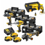 DCKM009 + DCF620NK DeWALT įrankių rinkinys (DCD791 + DCF899H + DCG406) + DCF620NK (3x5.0 Ah)