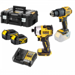 DCFD809M2 DeWALT 18V gręžtuvo - suktuvo ir smūginio suktuvo rinkinys (2x4.0 Ah)