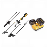 DCMAS5713T2-SET DeWALT 54V daugiafunkcinis įrankis sodui su priedais (2x6.0 Ah)
