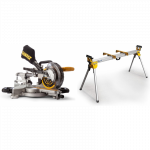 DCS365M2 DeWALT 18V akumuliatorinės skersinio pjovimo staklės + DE7023 stalas