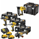 DCKM009 + DCN660NT DeWALT įrankių rinkinys (DCD791 + DCF899H + DCG406) + DCN660NT (3x5.0 Ah)