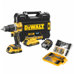 DCD100YD2T DeWALT 18V XR suktuvas &ndash; smūginis gręžtuvas (2x2.0 Ah) + DT70784 100 vnt. priedų rinkinys