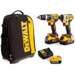 DCK266P3X DeWALT 18V XR smūginis suktuvas + suktuvas-gręžtuvas su įrankių kuprine