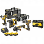 DCK422P3 DeWALT 18V combo rinkinys (3x5.0 Ah) + DWST1-75663 TOUGHSYSTEM radija - baterijų įkroviklis